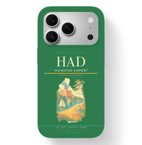 Thumbnail for Halmstad Airport (HAD) design on green iPhone 17 Pro MagSafe case