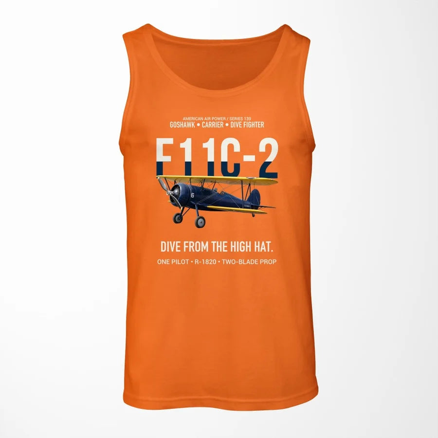 F11C-2 Goshawk Dive from the High Hat design on orange tank top