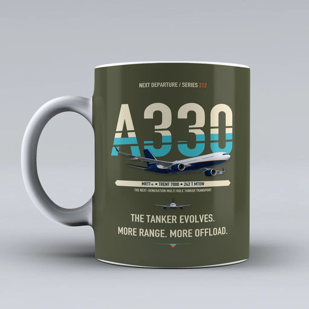 A330 MRTT+ Mug design on green army airbus