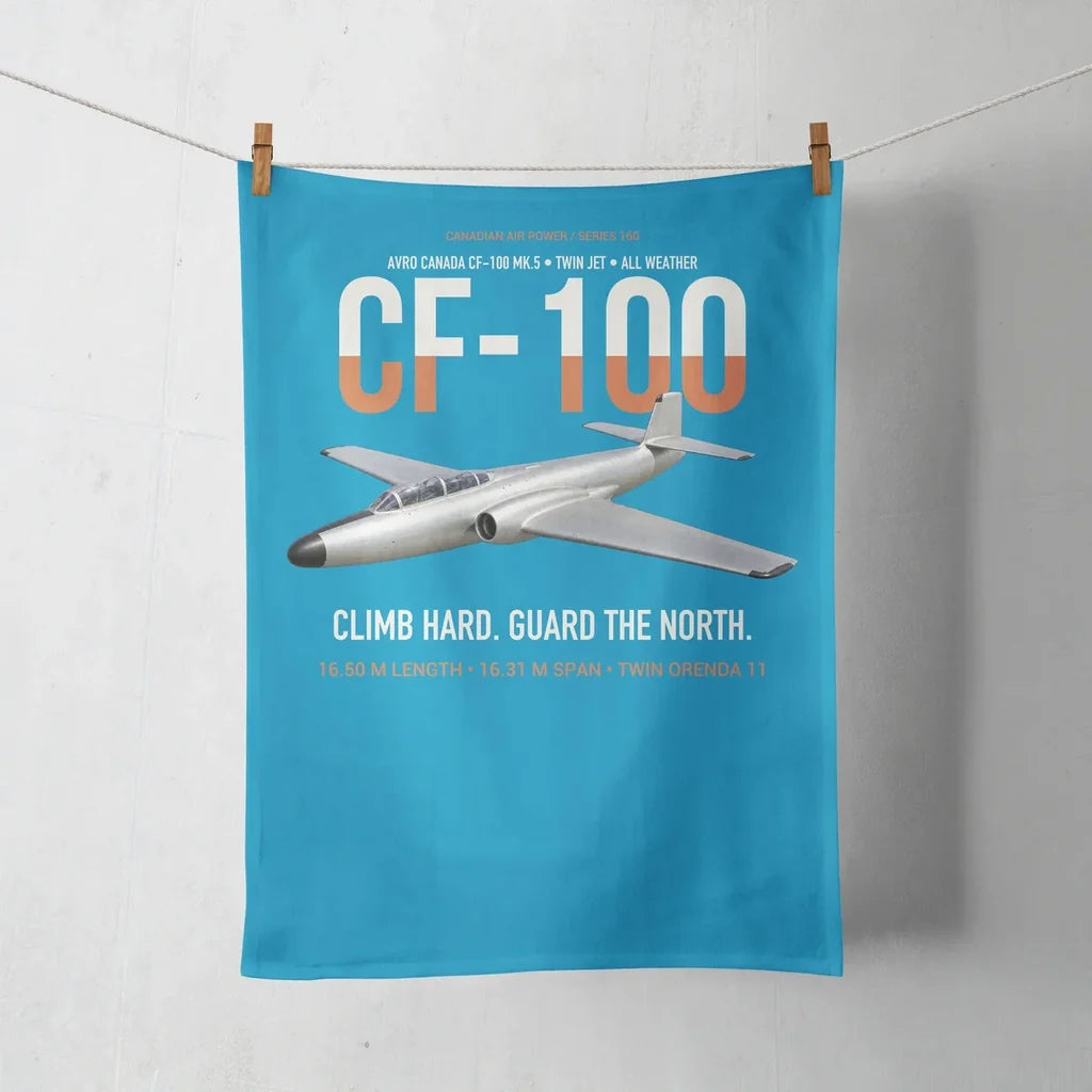 Avro Canada CF-100 Mk5 Canuck Northern All Weather Interceptor design on turquoise towel