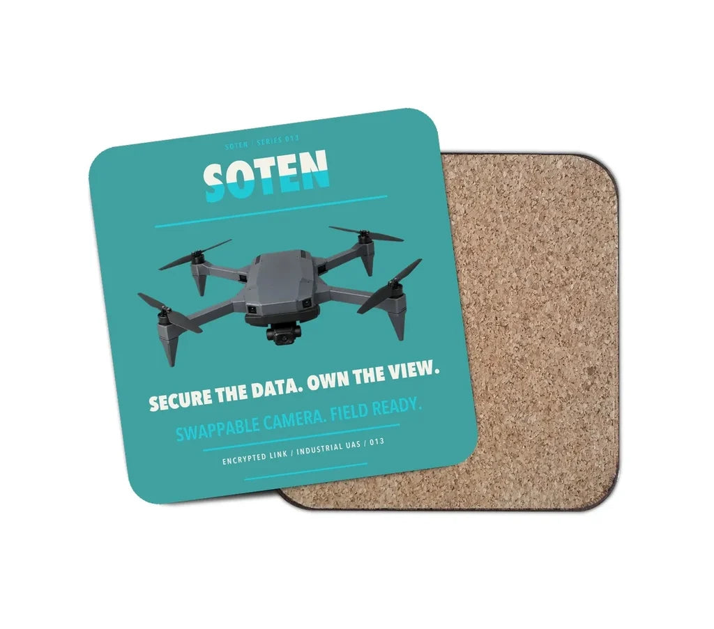 ACSL SOTEN design on turquoise 1 piece coaster