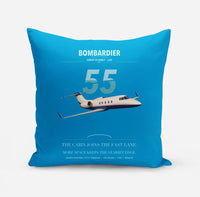 Thumbnail for Bombardier Learjet 55 design on turquoise pillow