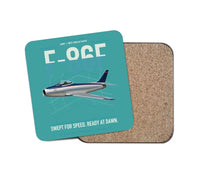 Thumbnail for F-86F Sabre design on turquoise 1 piece coaster