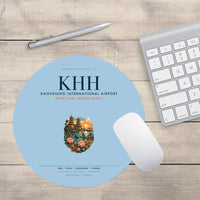 Thumbnail for Kaohsiung International Airport (KHH) design on light blue round mouse pad