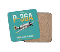 Thumbnail for P-36A Hawk design on turquoise 1 piece coaster