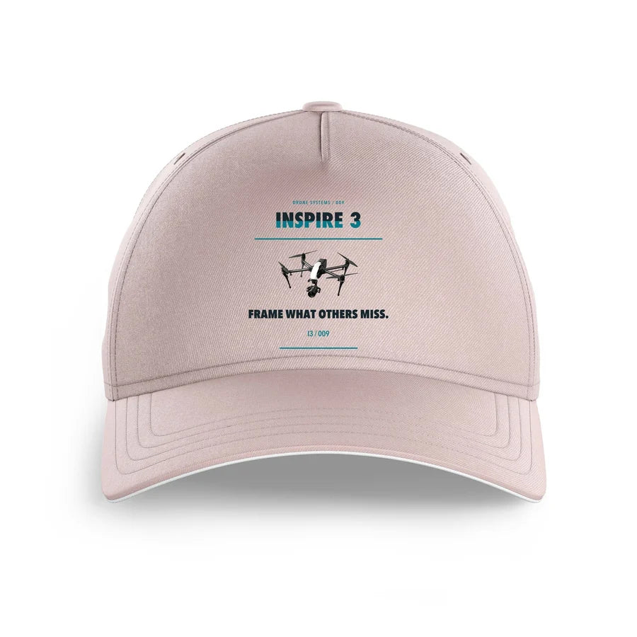 DJI Inspire 3 design on pink printed hat