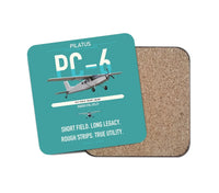 Thumbnail for Pilatus PC-6 Porter design on turquoise 1 piece coaster