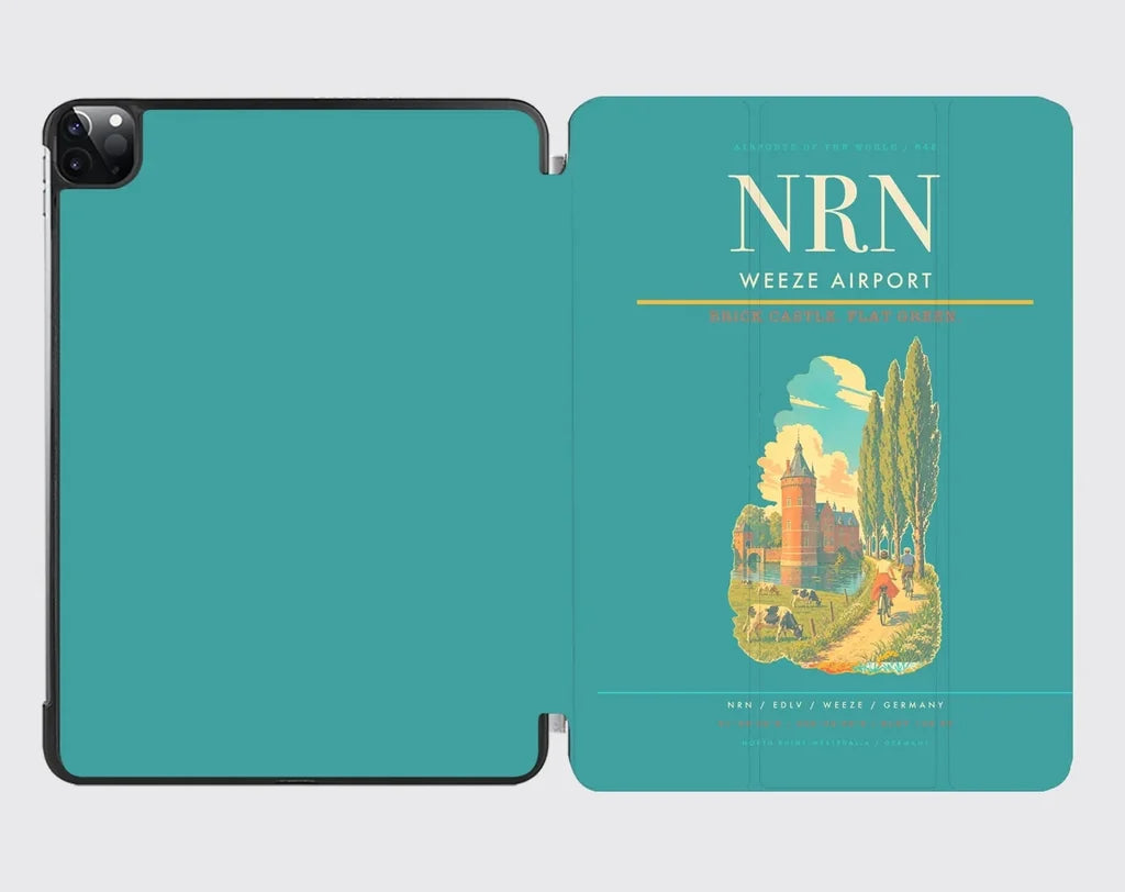 Weeze Airport (NRN) design on turquoise ipad tablet case