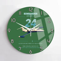 Thumbnail for Bombardier Learjet 24 design on green no frame wall clock