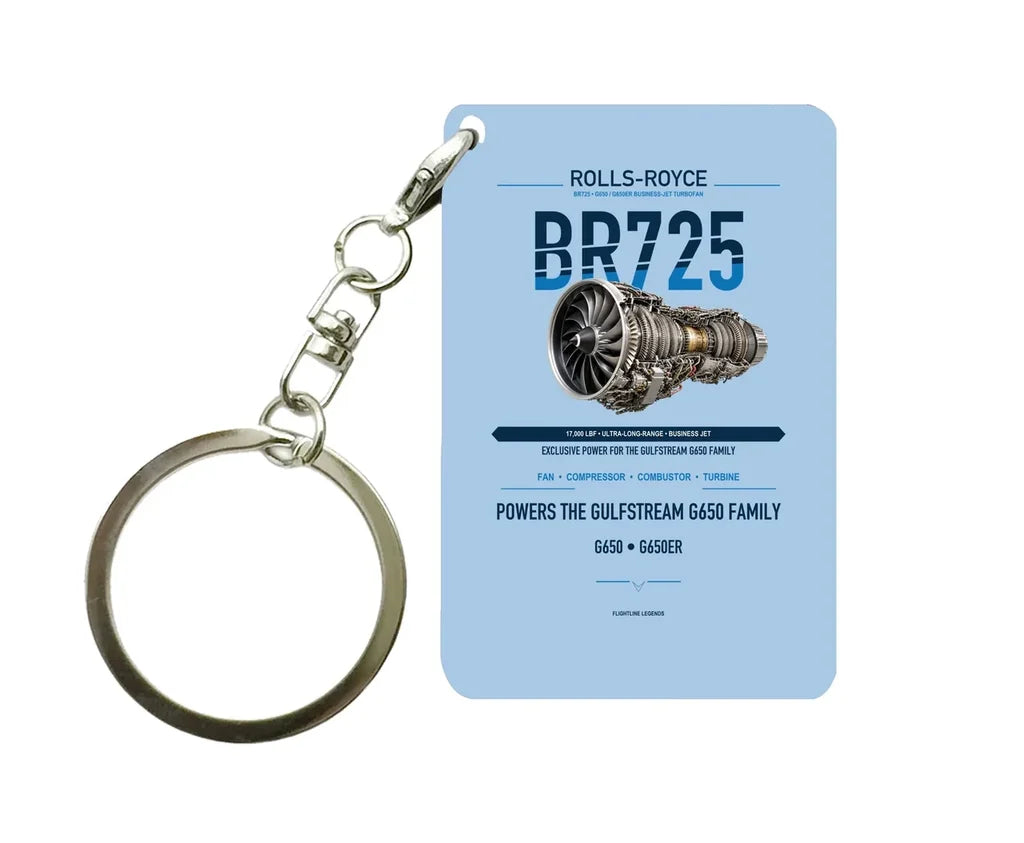 BR725 Key Chain design on light blue key chain