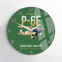 Thumbnail for Curtiss P-6E Hawk design on green no frame wall clock