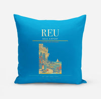 Thumbnail for Reus Airport (REU) design on turquoise pillow