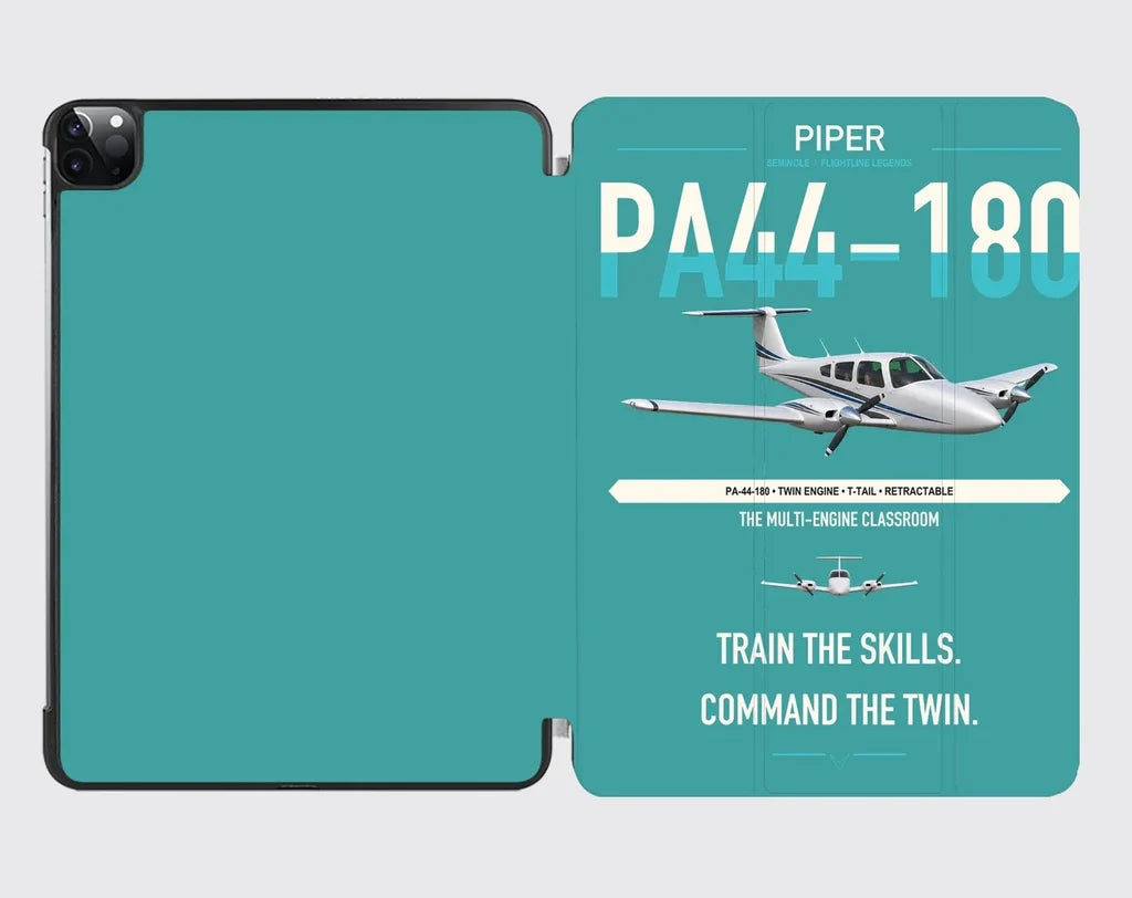 Piper PA-44-180 Seminole design on turquoise ipad tablet case