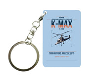 Thumbnail for Kaman K-1200 K-MAX design on light blue designed key chain, double-side print