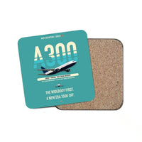 Thumbnail for Airbus A300B2 design on turquoise 1 piece coaster