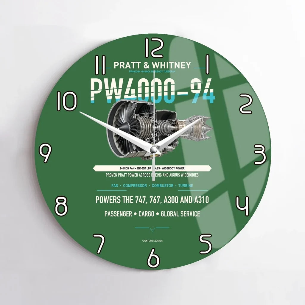 PW4000-94 design on green no frame wall clock