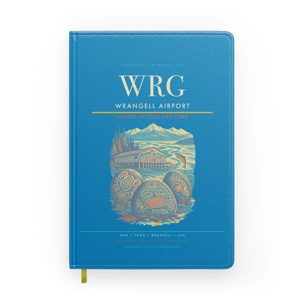 Wrangell Airport (WRG) design on turquoise notebook