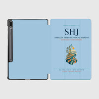 Thumbnail for Sharjah International Airport (SHJ) design on light blue samsung tablet tablet case