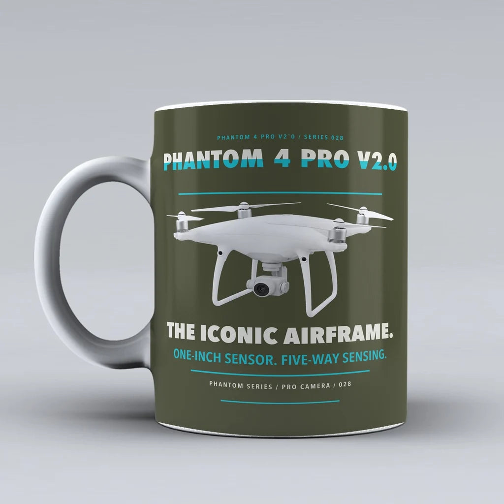 Phantom 4 Pro V2.0 Mug design on green army dji