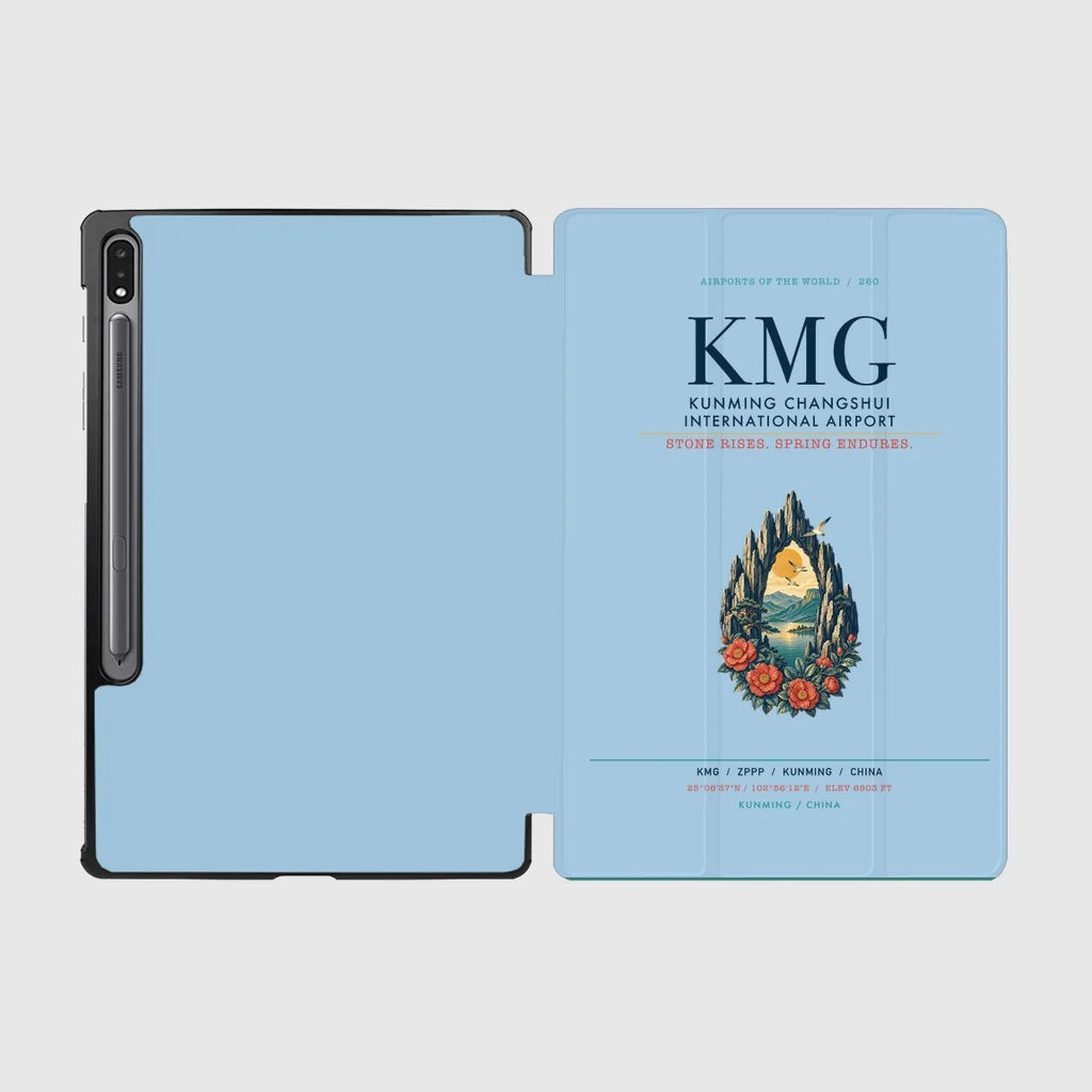 Kunming Changshui International Airport (KMG) design on light blue samsung tablet tablet case