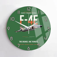 Thumbnail for F-4E Phantom II Two Engines One Thunder design on green no frame wall clock