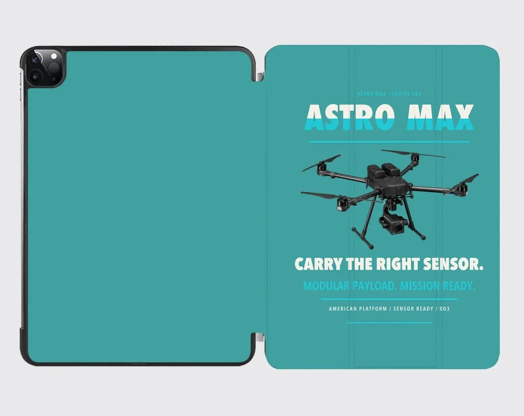 Freefly Astro Max design on turquoise ipad tablet case