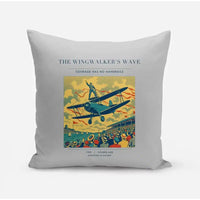 Thumbnail for VINTAGE G4157 - The Wingwalker's Wave - Designed Pillows design on lightgray