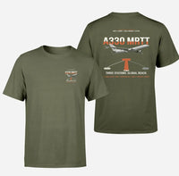 Thumbnail for Airbus A330 MRTT design on green army t-shirt, double-side print