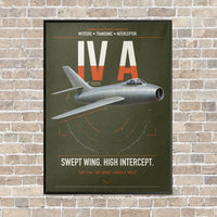 Thumbnail for Dassault Mystère IV A vertical canvas print - framed - green army background