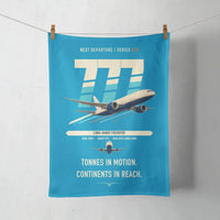Thumbnail for Boeing 777F design on turquoise towel