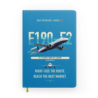 Thumbnail for Embraer E190-E2 design on turquoise notebook
