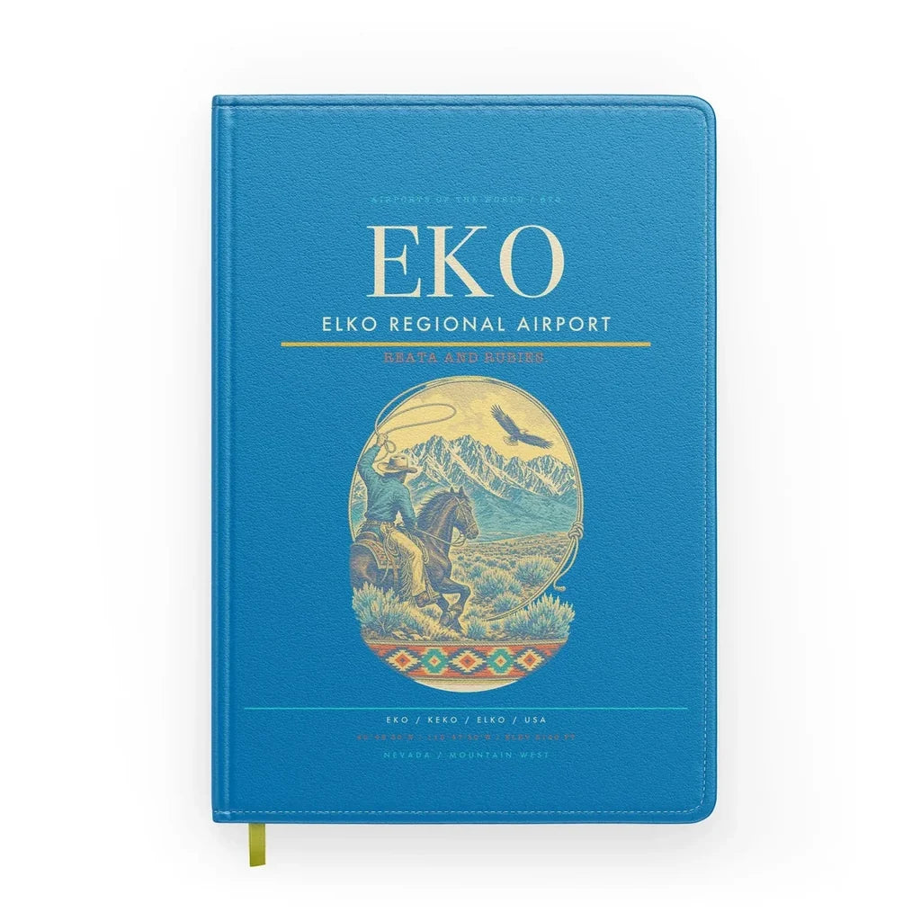 Elko Regional Airport (EKO) design on turquoise notebook