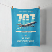 Thumbnail for Boeing 707-320C design on turquoise towel