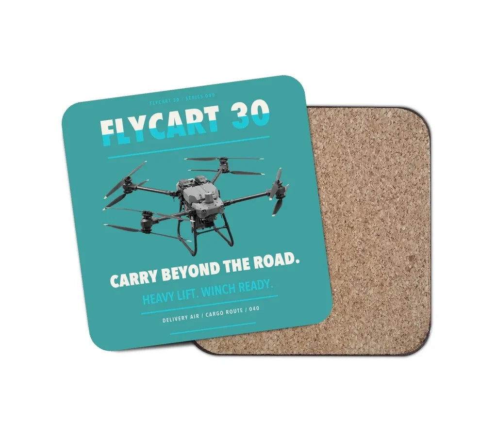 DJI FlyCart 30 design on turquoise 1 piece coaster