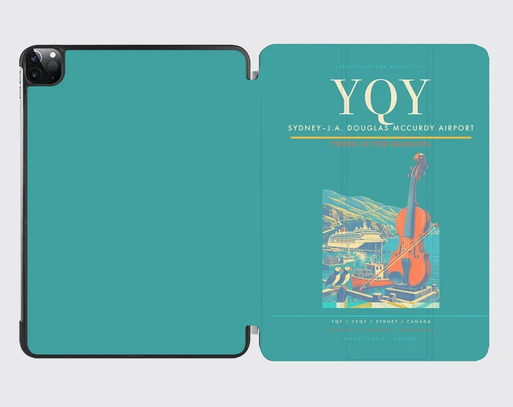 Sydney–J.A. Douglas McCurdy Airport (YQY) design on turquoise ipad tablet case