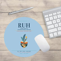 Thumbnail for King Khalid International Airport (RUH) design on light blue round mouse pad