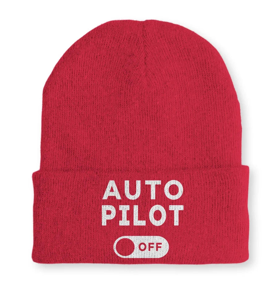 Auto Pilot Off Embroidered Beanie - view 9