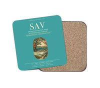 Thumbnail for Savannah-Hilton Head International Airport (SAV) design on turquoise 1 piece coaster