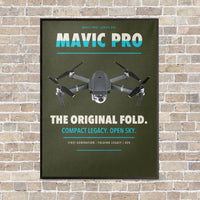 Thumbnail for DJI Mavic Pro vertical canvas print - framed - green army background