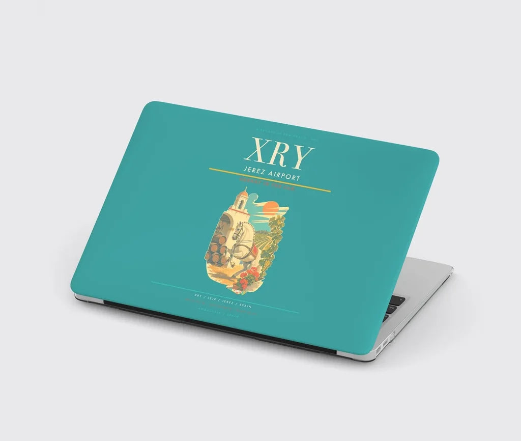 Jerez Airport (XRY) design on turquoise MacBook case
