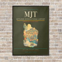 Thumbnail for Mytilene International Airport MJT vertical canvas print - framed - green army background