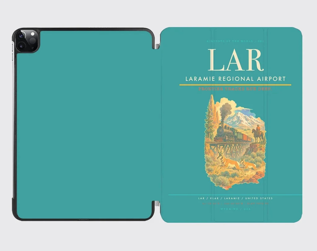 Laramie Regional Airport (LAR) design on turquoise ipad tablet case