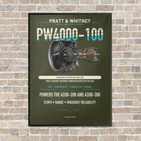 Thumbnail for PW4000-100 vertical canvas print - framed - green army background