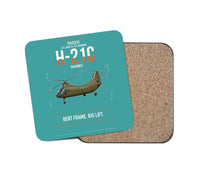 Thumbnail for Piasecki H-21C Shawnee design on turquoise 1 piece coaster