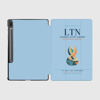 Thumbnail for London Luton Airport (LTN) design on light blue samsung tablet tablet case