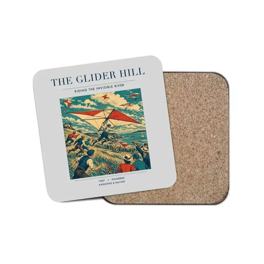 The Glider Hill - Designed Coasters design on light gray 1-piece