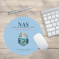 Thumbnail for Lynden Pindling International Airport Nassau (NAS) design on light blue round mouse pad