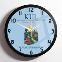 Thumbnail for Kuala Lumpur International Airport (KUL) design on light blue framed wall clock