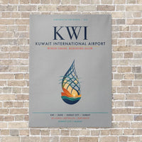 Thumbnail for Kuwait International Airport KWI vertical canvas print - no frame - light gray background