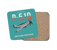 Thumbnail for P-51D Mustang design on turquoise 1 piece coaster